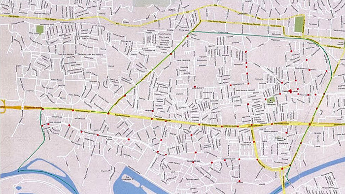 Karta svih semaforiziranih raskrižja na Trešnjevci [VR 2013.]