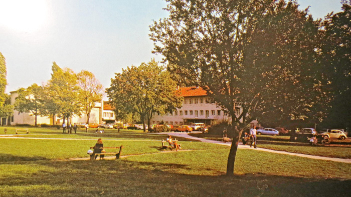 Park Stara Trešnjevka 1982. godine dok je još nosio ime Veljka Vlahovića - preneseno iz knjige "Crvena Trešnjevka"