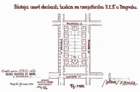 Položajni nacrt kućica za namještenike ZET-a (1931.) [VR 2015.]