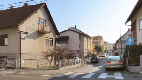 Mjesto ploče za Slankamensku ulicu na križanju s Rudeškom cestom (21.03.2020.) [VR 2020.]
