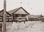 Tramvajska remiza u Savskoj cesti, na mjestu današnjeg tehničkog muzeja. Snimljeno oko 1930. [FB-ZG 2022.]