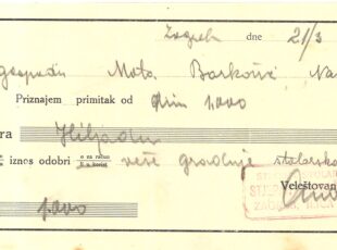 Poduzeće Čermak i Ačić (Samoborska cesta 11) izdaje račun za izvedene staklarske radove ostakljenja u novogradnji na Novoj cesti 81, 20.08.1936. [ZP 2022.]