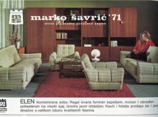 Reklamni oglas za namještaj poduzeća Marko Šavrić iz 1971. godine.