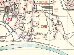 Najstariji plan grada sa prvom skupinom ulica nazvanih prema rijekam, 1928. godina [VR 2023]