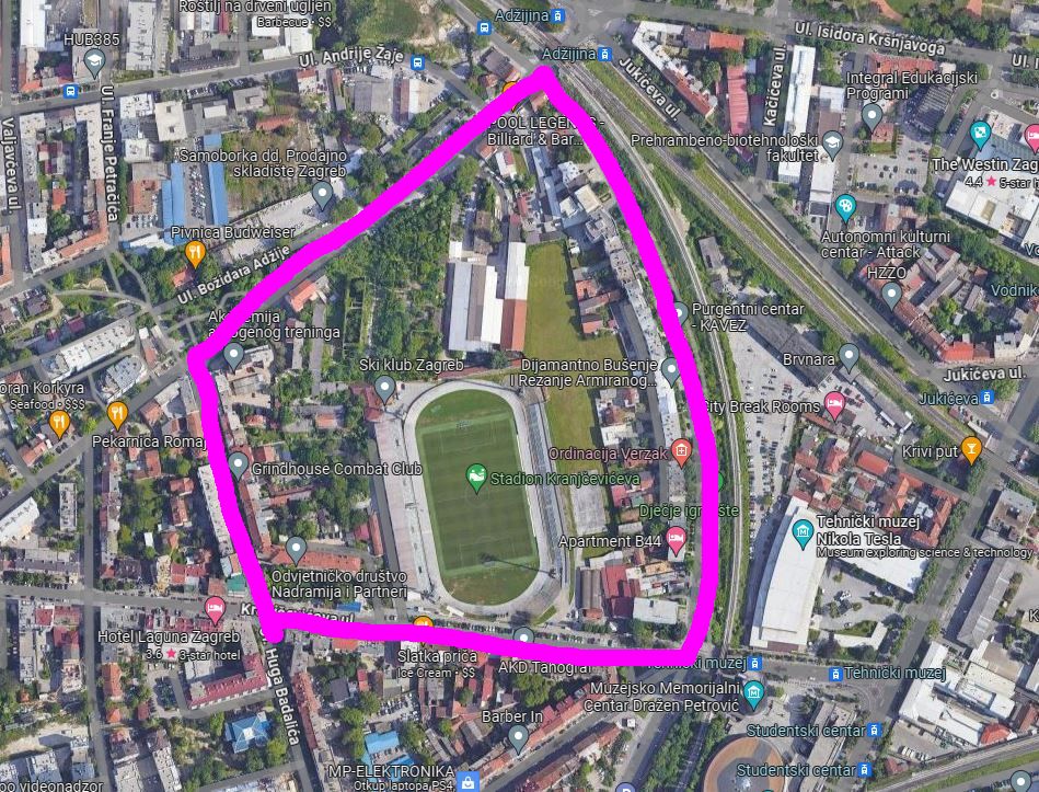 Povijest bloka Kranjčevićeva – Badalićeva – Adžijina – Brozova (stadion NK Zagreb)